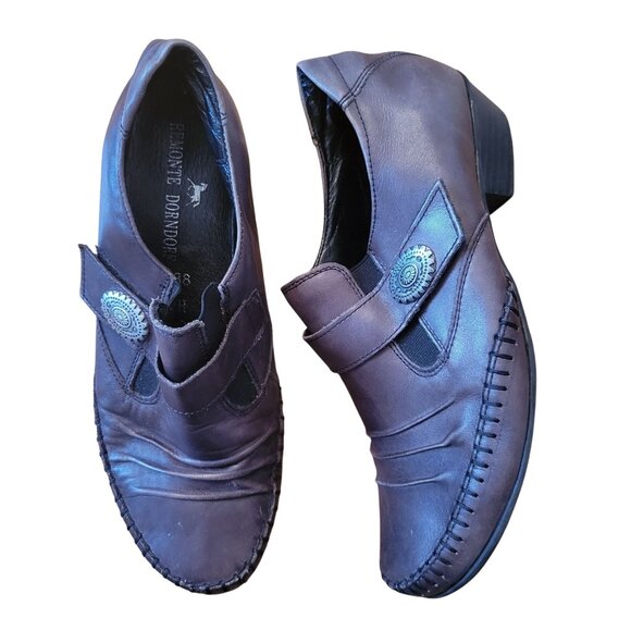 Remonte Dorndorf Brown Leather Shoes 38 Comfort 7 7.5 Ankle Boots Bootie Heels - Picture 1 of 9